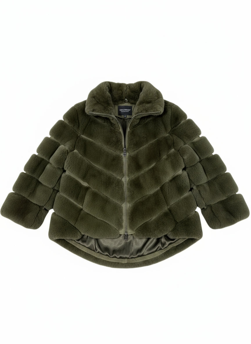 Emerald Haze Fur Zip-Up